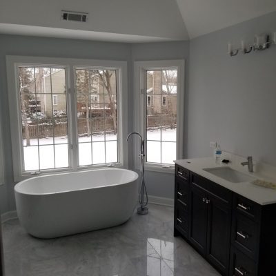 bathroom with large window